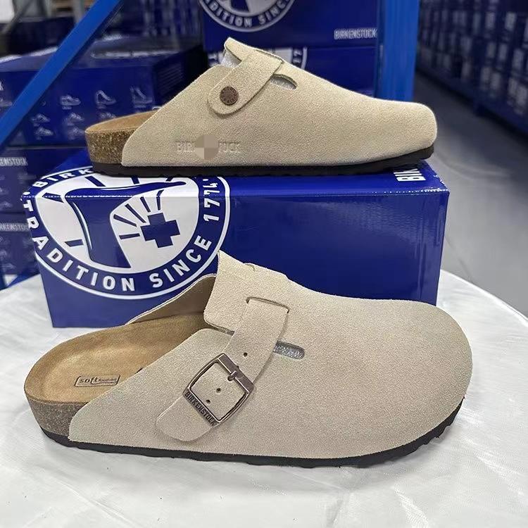 Men and Women's Spring Summer Comfortable Boston Suede-leather clogs Slippers