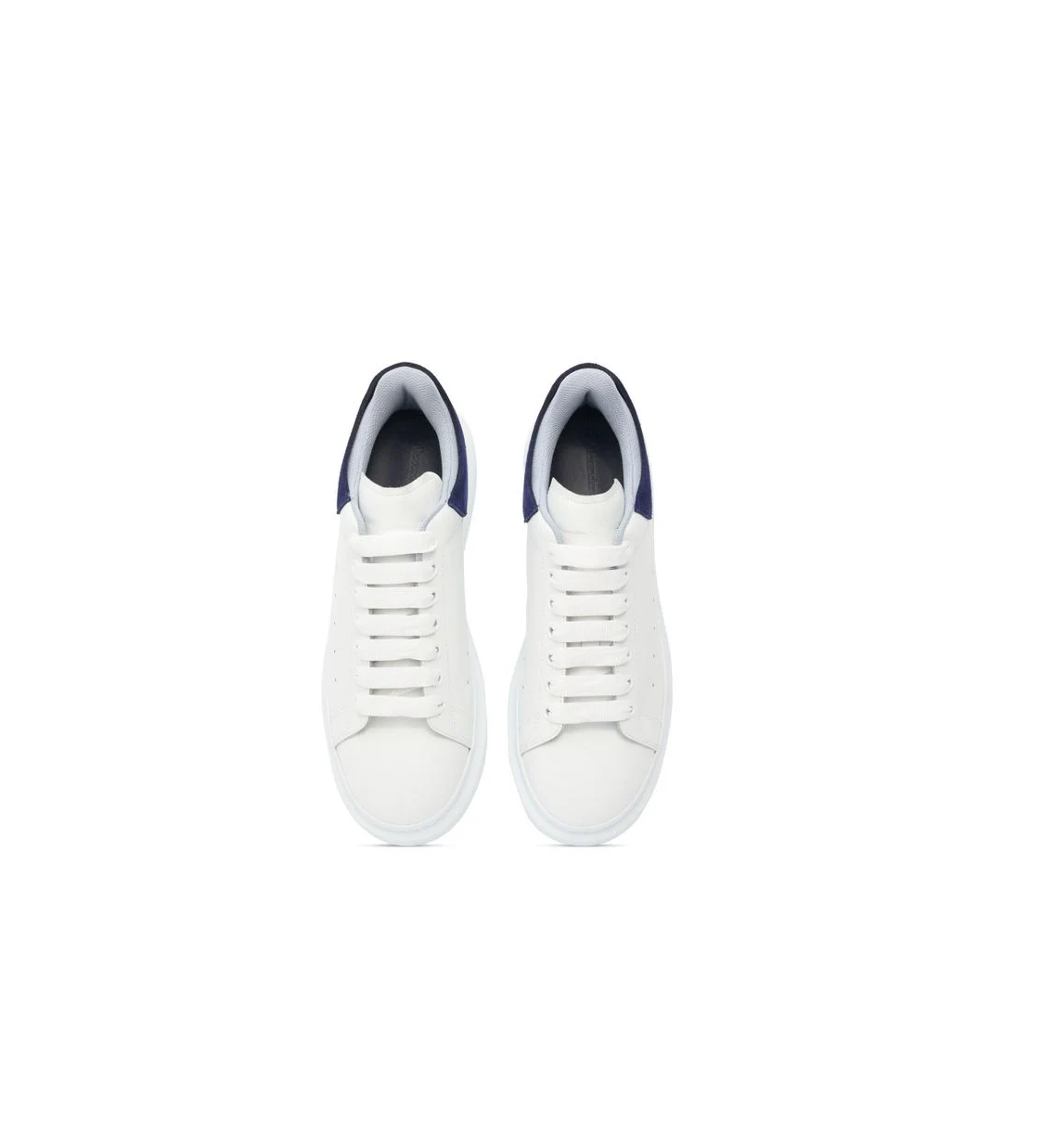 Men's Leather Platform Trainers Round Toe Oversized Low-Top Sneakers