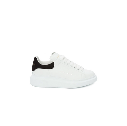 Men's Leather Platform Trainers Round Toe Oversized Low-Top Sneakers