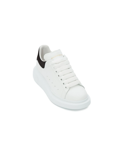 Men's Leather Platform Trainers Round Toe Oversized Low-Top Sneakers