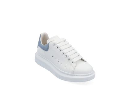 Men's Leather Platform Trainers Round Toe Oversized Low-Top Sneakers