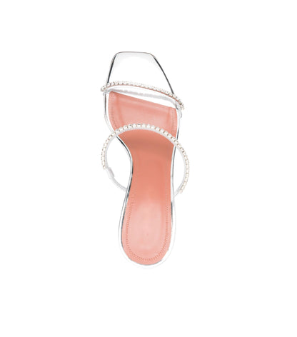 Women's Summer Slippers Gilda Crystal-Embellished Heeled Mules 3.7" Hourglass-shaped Heels