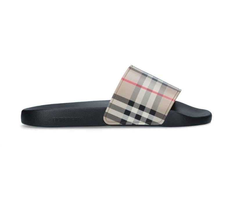 Women and Men's Furley Classic Check-Print Rubber Sliders Slippers