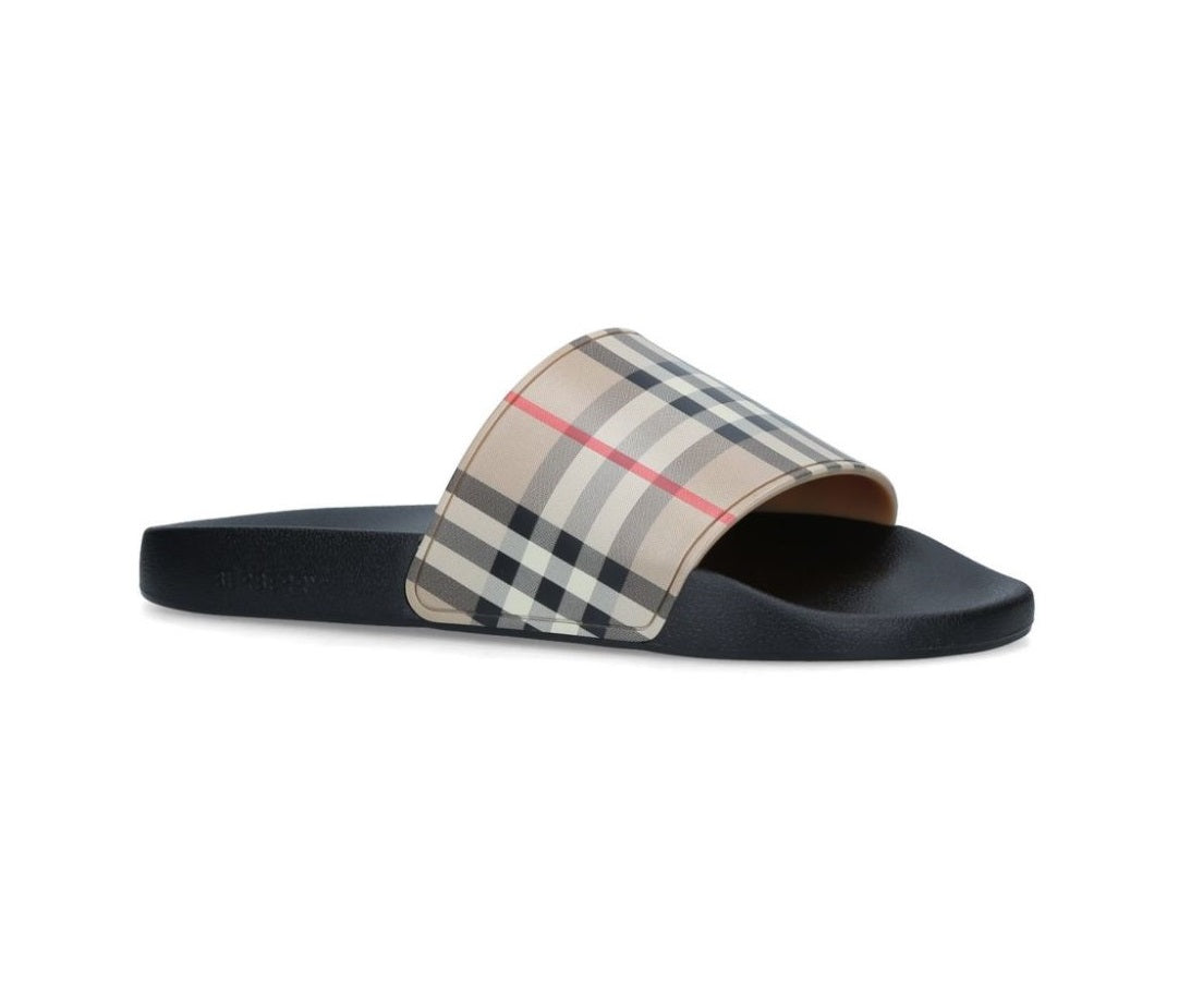 Women and Men's Furley Classic Check-Print Rubber Sliders Slippers