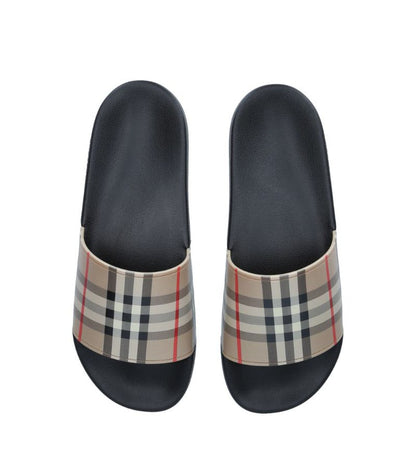 Women and Men's Furley Classic Check-Print Rubber Sliders Slippers