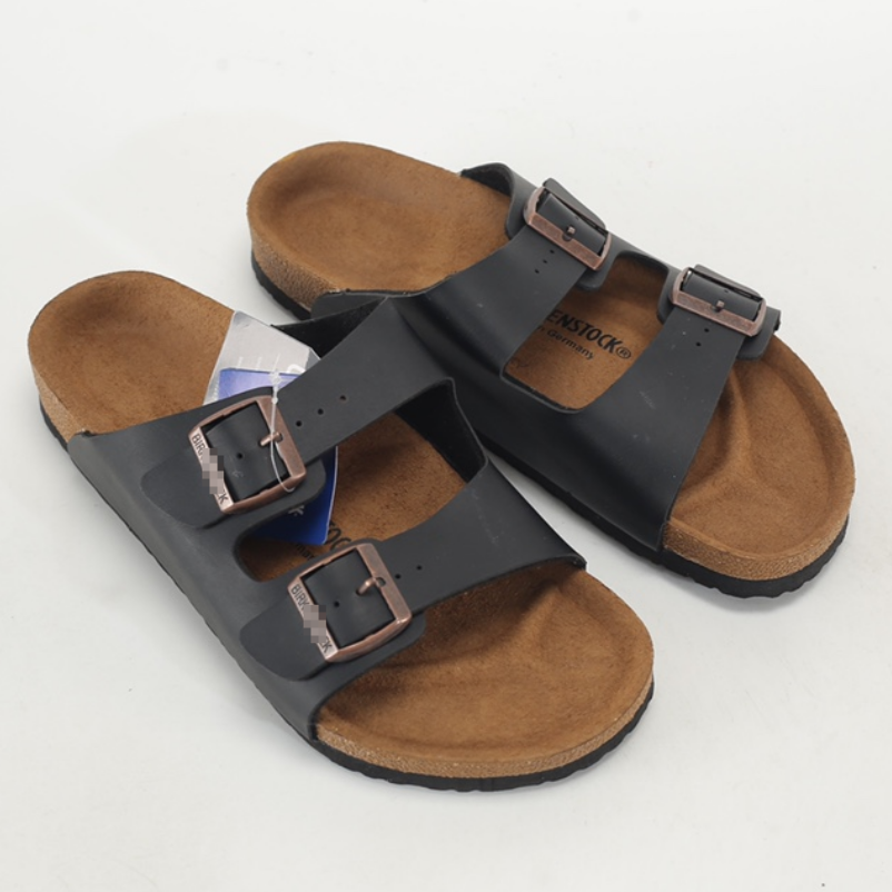 Clearance：Designer Clogs Sandals Cork Flat Fashion Summer Slipp Leather Slide Favourite Beach Casual Women Men Arizona Mayari