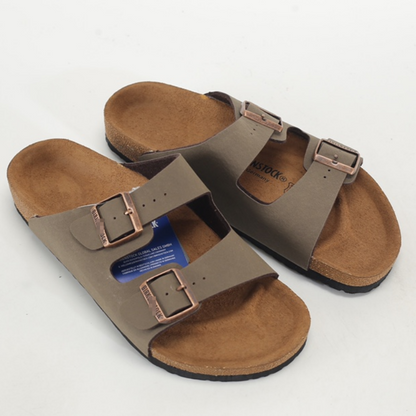 Clearance：Designer Clogs Sandals Cork Flat Fashion Summer Slipp Leather Slide Favourite Beach Casual Women Men Arizona Mayari