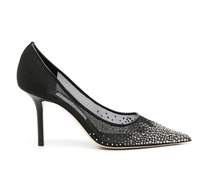 Women's Spring Summer Heels Love 85 Crystal-Embellished Mesh Pumps