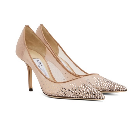 Women's Spring Summer Heels Love 85 Crystal-Embellished Mesh Pumps