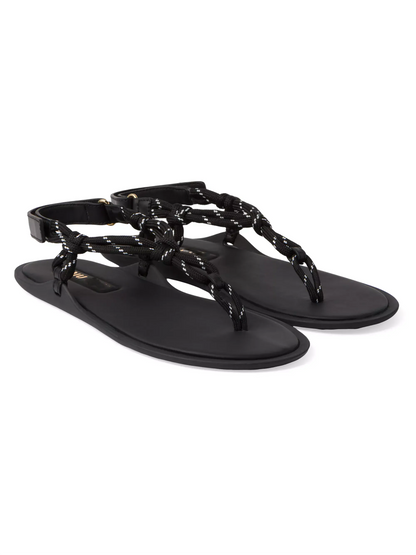 Women's Summer T-Strap Rope Flat Sandals