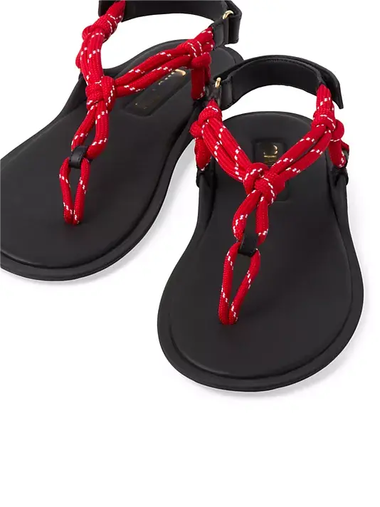 Women's Summer T-Strap Rope Flat Sandals