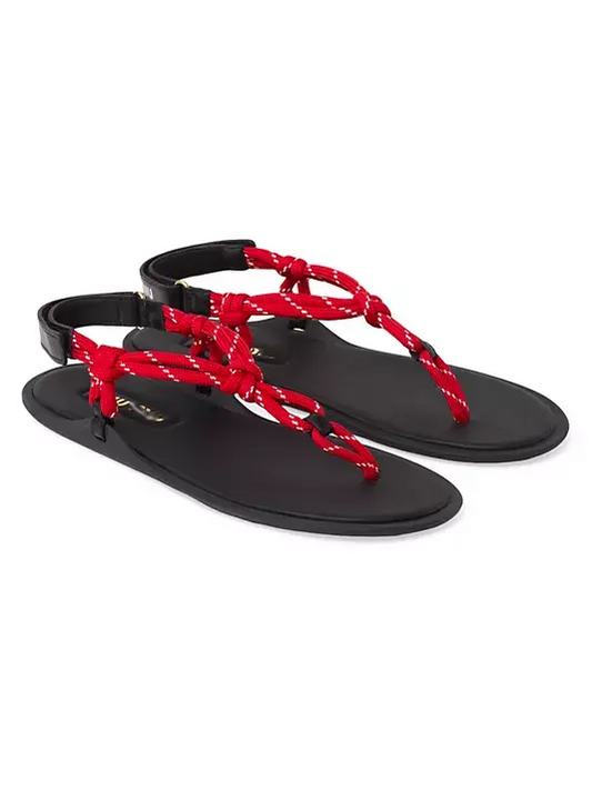 Women's Summer T-Strap Rope Flat Sandals