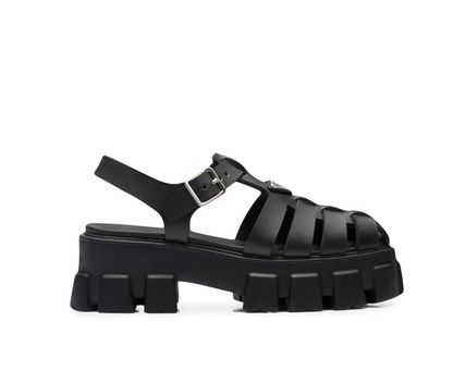 Women's Monolith logo-plaque chunky-sole caged rubber sandals