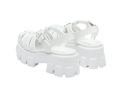 Women's Monolith logo-plaque chunky-sole caged rubber sandals