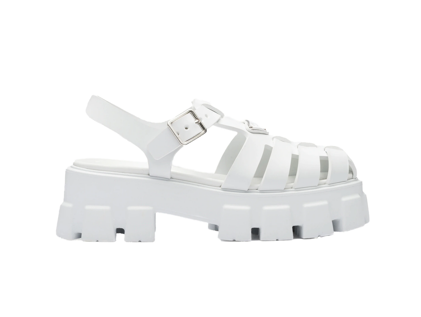 Women's Monolith logo-plaque chunky-sole caged rubber sandals