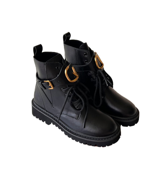 Women's VLOGO SIGNATURE CALFSKIN COMBAT BOOT