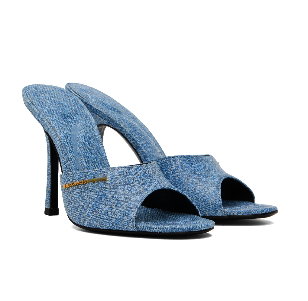 Women's Blue Lucienne Heeled Sandals 80 Mules