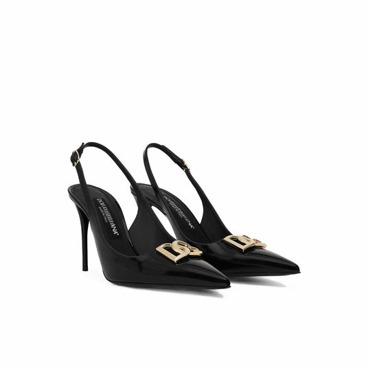 Women's 60mm/90mm logo-plaque slingback pumps