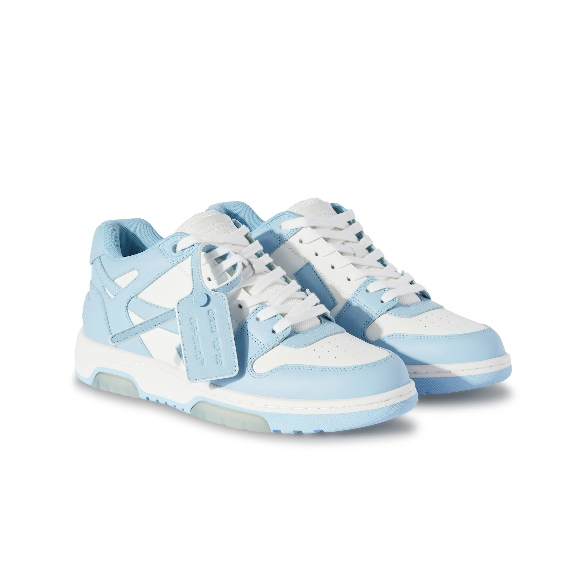 Signature Arrows Motif Men's Out of Office Lace-up Panelled Design Sneakers Black/White Light Blue/White