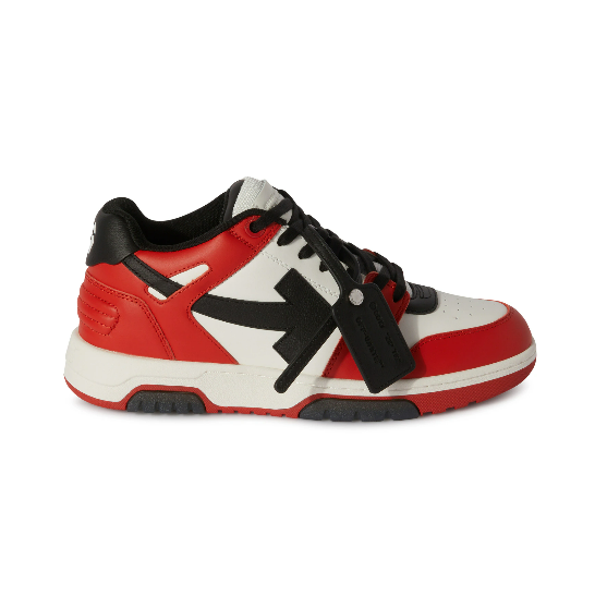 Signature Arrows Motif Men's Out of Office Lace-up Panelled Design Sneakers Red/White/Black