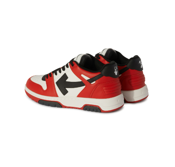 Signature Arrows Motif Men's Out of Office Lace-up Panelled Design Sneakers Red/White/Black