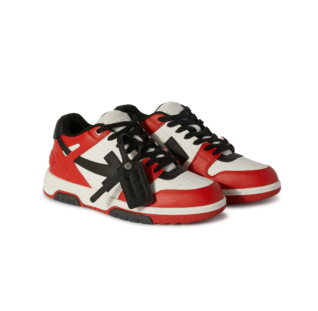 Signature Arrows Motif Men's Out of Office Lace-up Panelled Design Sneakers Red/White/Black