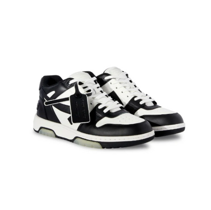 Signature Arrows Motif Men's Out of Office Lace-up Panelled Design Sneakers Black/White Light Blue/White