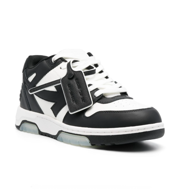 Signature Arrows Motif Men's Out of Office Lace-up Panelled Design Sneakers Black/White Light Blue/White