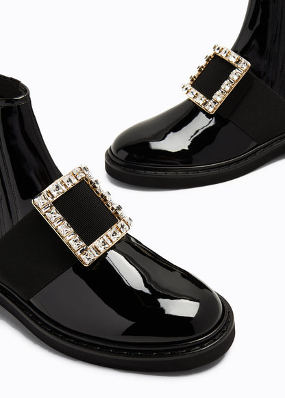 Women's Early Fall Ankle Length Boots with Diamond Decoration